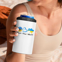 Peace Love Ukraine Sunflower Flag 4 in 1 Can Cooler Tumbler