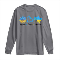 Peace Love Ukraine Sunflower Flag Long Sleeve Shirt