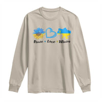Peace Love Ukraine Sunflower Flag Long Sleeve Shirt
