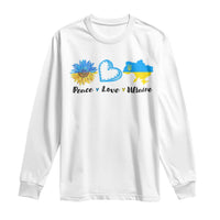 Peace Love Ukraine Sunflower Flag Long Sleeve Shirt
