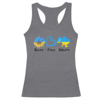 Peace Love Ukraine Sunflower Flag Racerback Tank Top