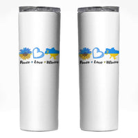 Peace Love Ukraine Sunflower Flag Skinny Tumbler