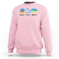 Peace Love Ukraine Sunflower Flag Sweatshirt
