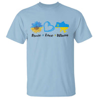 Peace Love Ukraine Sunflower Flag T Shirt