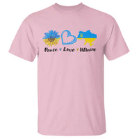 Peace Love Ukraine Sunflower Flag T Shirt