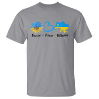 Peace Love Ukraine Sunflower Flag T Shirt