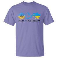 Peace Love Ukraine Sunflower Flag T Shirt