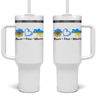 Peace Love Ukraine Sunflower Flag Tumbler With Handle