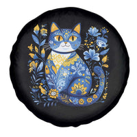 Ukraine Cat Floral Vintage Ukrainian Flag Spare Tire Cover