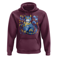 Ukraine Cat Floral Vintage Ukrainian Flag Hoodie
