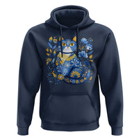 Ukraine Cat Floral Vintage Ukrainian Flag Hoodie