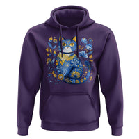 Ukraine Cat Floral Vintage Ukrainian Flag Hoodie