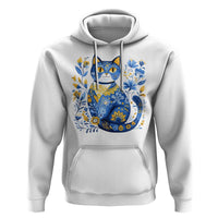 Ukraine Cat Floral Vintage Ukrainian Flag Hoodie