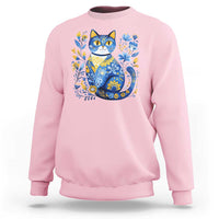Ukraine Cat Floral Vintage Ukrainian Flag Sweatshirt