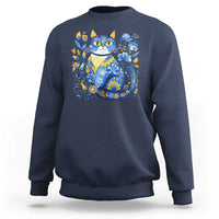 Ukraine Cat Floral Vintage Ukrainian Flag Sweatshirt