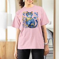 Ukraine Cat Floral Vintage Ukrainian Flag T Shirt For Women