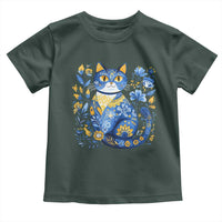 Ukraine Cat Floral Vintage Ukrainian Flag Toddler T Shirt
