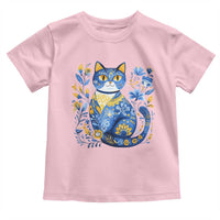 Ukraine Cat Floral Vintage Ukrainian Flag Toddler T Shirt