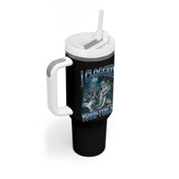 Alpha Wolf Meme Tumbler With Handle I Clogged Your Toilet Funny Unhinged Stupid Brainrot