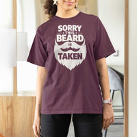 Sorry This Beard Is Taken T Shirt For Women Valentines Day For Him Dad