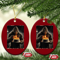 Funny Birthday Bigfoot Ceramic Ornament Sasquatsch Bday Party Vintage Graphic Japanese Art