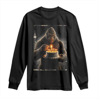 Funny Birthday Bigfoot Long Sleeve Shirt Sasquatsch Bday Party Vintage Graphic Japanese Art
