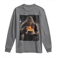 Funny Birthday Bigfoot Long Sleeve Shirt Sasquatsch Bday Party Vintage Graphic Japanese Art