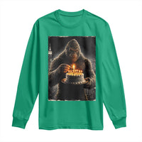 Funny Birthday Bigfoot Long Sleeve Shirt Sasquatsch Bday Party Vintage Graphic Japanese Art