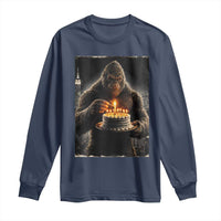 Funny Birthday Bigfoot Long Sleeve Shirt Sasquatsch Bday Party Vintage Graphic Japanese Art