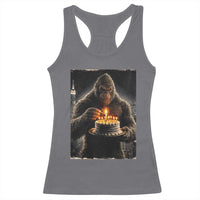 Funny Birthday Bigfoot Racerback Tank Top Sasquatsch Bday Party Vintage Graphic Japanese Art