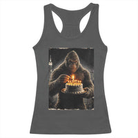 Funny Birthday Bigfoot Racerback Tank Top Sasquatsch Bday Party Vintage Graphic Japanese Art