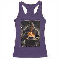Funny Birthday Bigfoot Racerback Tank Top Sasquatsch Bday Party Vintage Graphic Japanese Art