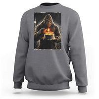 Funny Birthday Bigfoot Sweatshirt Sasquatsch Bday Party Vintage Graphic Japanese Art
