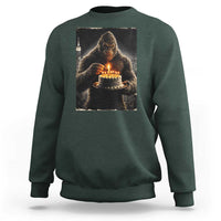 Funny Birthday Bigfoot Sweatshirt Sasquatsch Bday Party Vintage Graphic Japanese Art