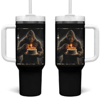 Funny Birthday Bigfoot Tumbler With Handle Sasquatsch Bday Party Vintage Graphic Japanese Art