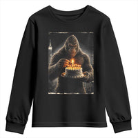 Funny Birthday Bigfoot Youth Sweatshirt Sasquatsch Bday Party Vintage Graphic Japanese Art