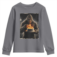 Funny Birthday Bigfoot Youth Sweatshirt Sasquatsch Bday Party Vintage Graphic Japanese Art