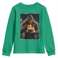 Funny Birthday Bigfoot Youth Sweatshirt Sasquatsch Bday Party Vintage Graphic Japanese Art