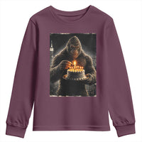 Funny Birthday Bigfoot Youth Sweatshirt Sasquatsch Bday Party Vintage Graphic Japanese Art