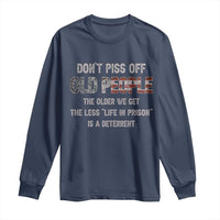 Dont Piss Off Old People Long Sleeve Shirt Funny Saying Retro Sarcastic Birthday Gifts