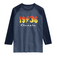 90th Birthday Raglan Shirt Classic Born 1936 Turning 90 Year Old