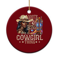 Cowgirl Ceramic Ornament Boots & Bling Its A Cowgirl Thing Melanin Rodeo - Wonder Print Shop