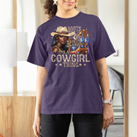 Cowgirl T Shirt For Women Boots & Bling Its A Cowgirl Thing Melanin Rodeo