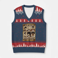 Black Women History V-Neck Knit Sweater Vest Well Behaved Women Rarely Make History Melanin - Wonder Print Shop