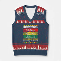 Juneteenth 1865 V-Neck Knit Sweater Vest Remembering The Past Black Freedom African Independence Day - Wonder Print Shop