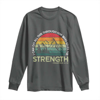 Vintage Christian Bible Long Sleeve Shirt Philippians 4:13 Motivational Quote Inspirational Bible Verses - Wonder Print Shop
