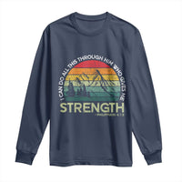 Vintage Christian Bible Long Sleeve Shirt Philippians 4:13 Motivational Quote Inspirational Bible Verses - Wonder Print Shop