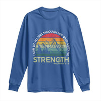 Vintage Christian Bible Long Sleeve Shirt Philippians 4:13 Motivational Quote Inspirational Bible Verses - Wonder Print Shop