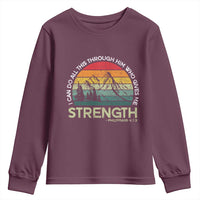 Vintage Christian Bible Youth Sweatshirt Philippians 4:13 Motivational Quote Inspirational Bible Verses - Wonder Print Shop