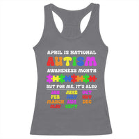 National Autism Awerness Month Racerback Tank Top Autistic Kids Gift